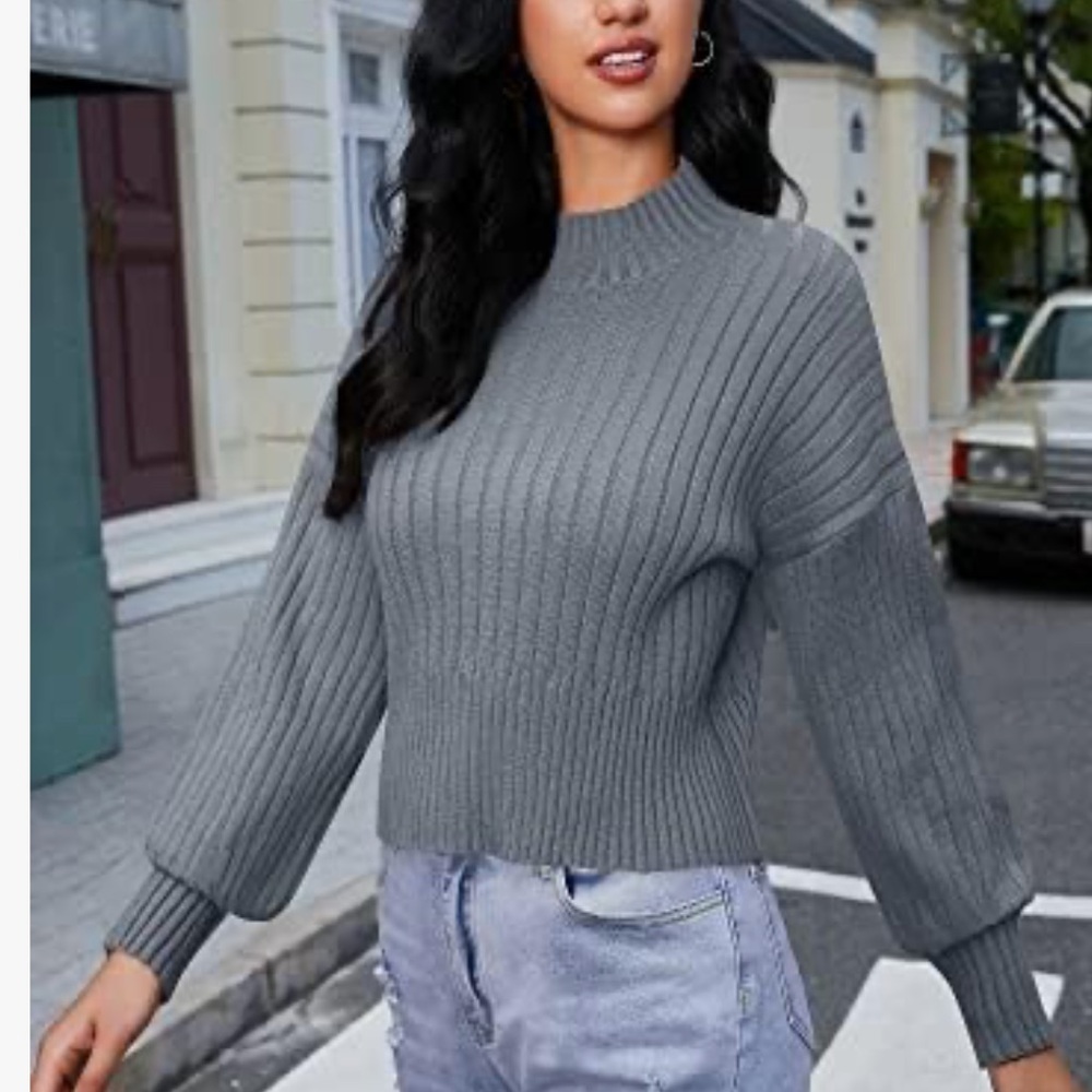 ZAFUL Women Mock Neck Sweater 🩵